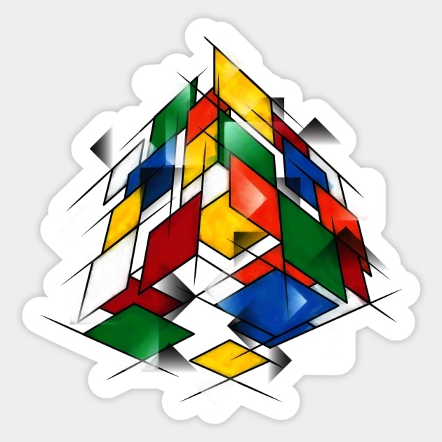 Rubik's Cubism Sticker by Droidloot